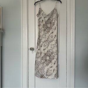 EXPRESS X Rachel Zoe Printed Satin Cowl Neck Midi Slip Dress Size Small Lined